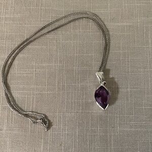 Sterling Silver Amethyst Pendant with 18” chain